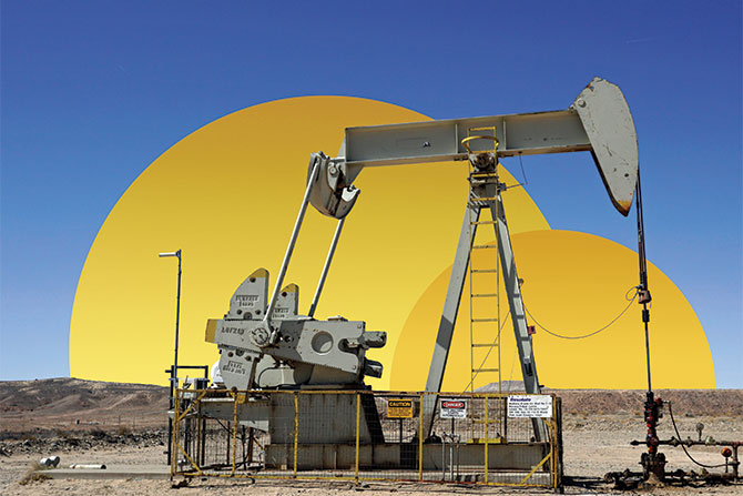Oil rig in desert